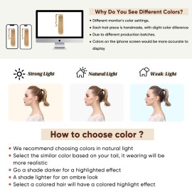 SARLA Ponytail Hair Extension Wrap Around Long Straight 24 Inch Synthetic Hairpiece for Women Platinum Blonde