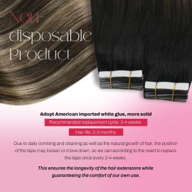 Moresoo Tape in Hair Extensions Human Hair Ombre Tape in Extensions Real Human Hair Balayage Off Black to Brown Mix with Blonde Tape in Hair Extensions Straight Human Hair 24 Inch 1B/3/27 20pcs 50g Moresoo Tape in Hair Extensions Human Hair Ombre Tape in Extensions Real Human Hair Balayage Off Black to Brown Mix with Blonde Tape in Hair Extensions Straight Human Hair 24 Inch 1B/3/27 20pcs 50g