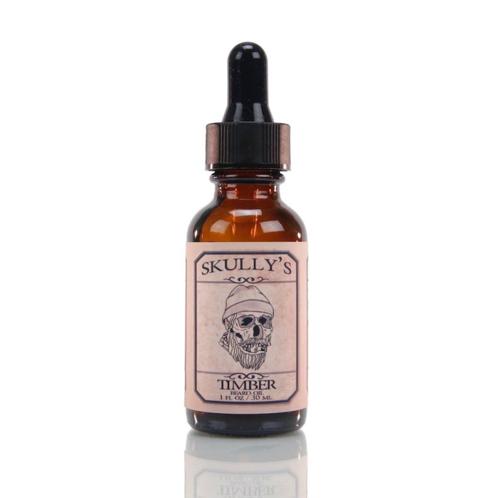 Skully\'s Timber Beard Oil 1 fl. oz (Masculine Scent, Woodsy, Warm Amber) Beard oil for Men, Promotes Beard Growth, Softens, Moisturizes