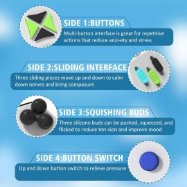 Fidget Dodecagon -12-Side Fidget Toys Cube Relieves Stress and Anxiety Anti Depression Focus Travel Toy Cube for Children and Adults Stocking Stuffers Gifts Idea (A2 White)