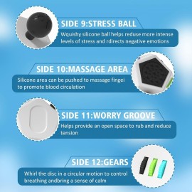 Fidget Dodecagon -12-Side Fidget Toys Cube Relieves Stress and Anxiety Anti Depression Focus Travel Toy Cube for Children and Adults Stocking Stuffers Gifts Idea (A2 White)