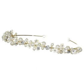 SAMKY Gold Bridal Tiara Rhinestone Wedding Crown Pearl Headpiece Hair Accessories for Bride SAMKY Gold Bridal Tiara Rhinestone Wedding Crown Pearl Headpiece Hair Accessories for Bride