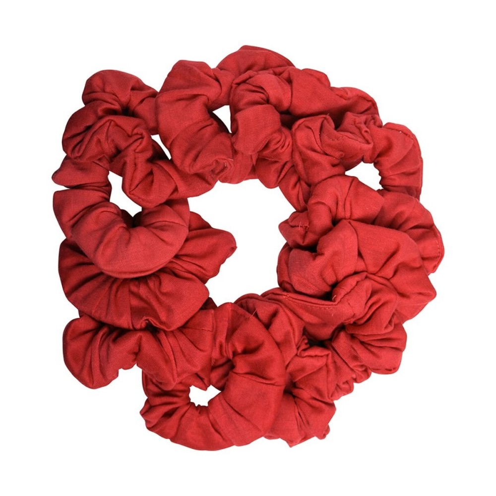 12 Pack Solid Hair Ties Scrunchies (Red) 12 Pack Solid Hair Ties Scrunchies (Red)
