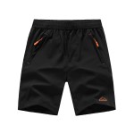 TBMPOY Men\'s Outdoor Sports Quick Dry Gym Running Shorts Zipper Pockets, 01black, Medium