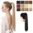 SARLA Ponytail Hair Extension Wrap Around Long Straight 24 Inch Synthetic Hairpiece for Women Jet Black