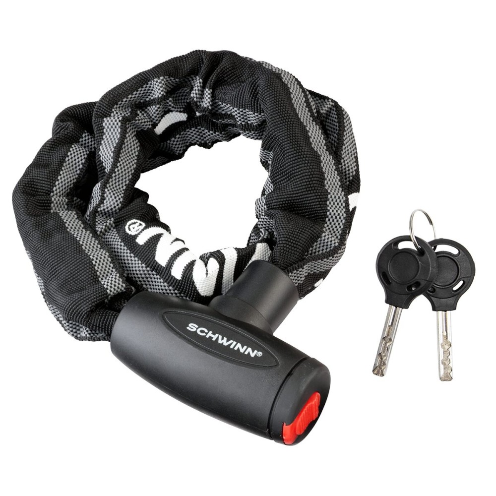 Schwinn Reflective Chain Key Lock for Bike, 3 feet x 8mm Anti Theft Bicycle Lock, Security Level 4