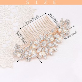 Ammei Headpiece Rose Gold Wedding Hair Comb With Pearls and Crystals Wedding Hair Accessories Bridal Headpiece Or For Parties (Rose God) Ammei Headpiece Rose Gold Wedding Hair Comb With Pearls and Crystals Wedding Hair Accessories Bridal Headpiece Or For Parties (Rose God)