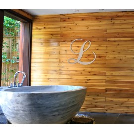 Wooden Letters by Jess and Jessica | Wooden Letters for Wall Decor | Wooden Letters to Decorate Wall | Cursive Wooden Letters | Laser Cut Wood Letters Decor for DIY | 16 Long x 1/4 Thick - Letter L