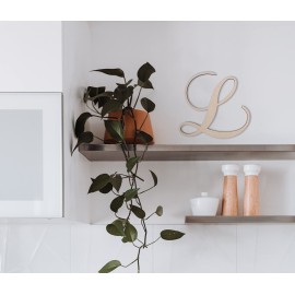 Wooden Letters by Jess and Jessica | Wooden Letters for Wall Decor | Wooden Letters to Decorate Wall | Cursive Wooden Letters | Laser Cut Wood Letters Decor for DIY | 16 Long x 1/4 Thick - Letter L