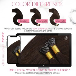 Moresoo I Tip Hair Extensions Human Hair 24 Inch Straight Itip Human Hair Extensions Darkest Brown Itip Hair Extensions Real Human Hair for Wedding 40G 50S