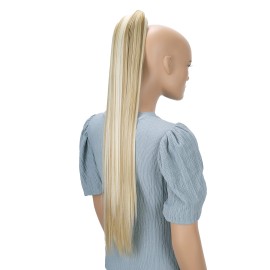 CAISHA 28 Extra Long Straight Ponytail Hairpiece Heat-resistant Synthetic Fibres Blond Mix H166