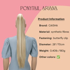 CAISHA 28 Extra Long Straight Ponytail Hairpiece Heat-resistant Synthetic Fibres Blond Mix H166 CAISHA 28 Extra Long Straight Ponytail Hairpiece Heat-resistant Synthetic Fibres Blond Mix H166
