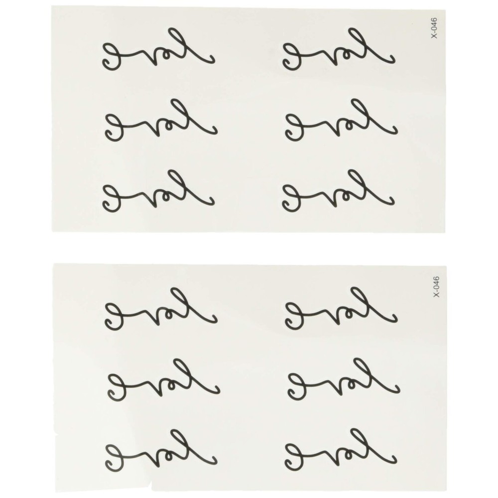Oottati Small Cute Temporary Tattoo Wrist Handwriting Love (Set of 2)