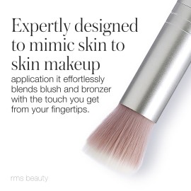 RMS Beauty Skin2Skin Blush Brush - Vegan, Synthetic Fiber Face Makeup Brush for Cream & Powder Bronzer, Loose Powder & Cream & Powder Blush, Cruelty Free Clean Beauty Makeup Tools