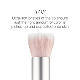 RMS Beauty Skin2Skin Blush Brush - Vegan, Synthetic Fiber Face Makeup Brush for Cream & Powder Bronzer, Loose Powder & Cream & Powder Blush, Cruelty Free Clean Beauty Makeup Tools