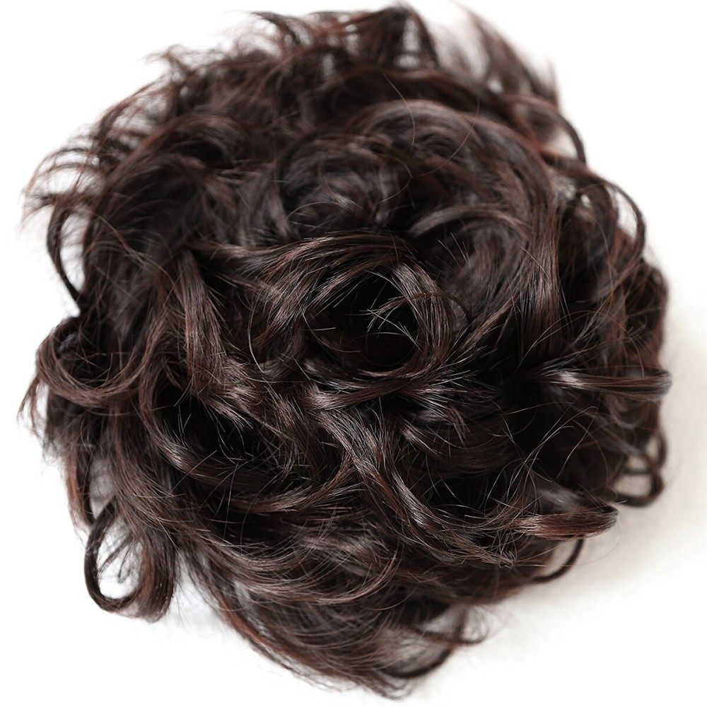 CAISHA Hairpiece Hair Wrap Heat-resistant Synthetic Fibres Curly Messy Updo Dark Brown Mix HW27
