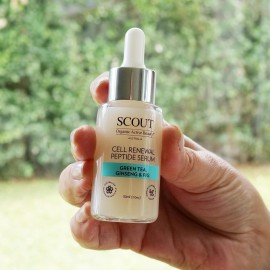 SCOUT Cosmetics Cell Renewal Peptide Face Serum With Green Tea, Ginseng And Fig
