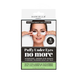 Danielle Puffiness No More Hydrogel Undereye Masks, 6 Pairs, Collagen & Cucumber, 6 Count