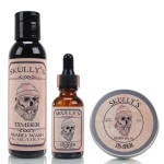 Beard Grooming Care Kit for Men by Skully\'s Beard Oil | Beard Oil (1oz), Conditioning Beard Balm (2oz), Beard & Body Wash (4oz) (Timber-Warm Amber Scented)
