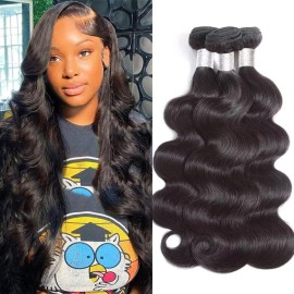 Beauty Princess Body Wave Human Hair 3 Bundles Double Weft 10A Brazilian Hair Bundles 18/20/22 Inch