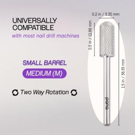 PANA 3/32 Small Smooth Round Top Safety Carbide Nail Drill Bit for Gel Polish & Acrylic Removal Nail Salon Manicure Pedicure Electric File Tools (Small Barrel - Silver, Medium) PANA 3/32 Small Smooth Round Top Safety Carbide Nail Drill Bit for Gel Polish & Acrylic Removal Nail Salon Manicure Pedicure Electric File Tools (Small Barrel - Silver, Medium)