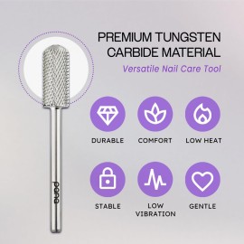 PANA 3/32 Small Smooth Round Top Safety Carbide Nail Drill Bit for Gel Polish & Acrylic Removal Nail Salon Manicure Pedicure Electric File Tools (Small Barrel - Silver, Medium) PANA 3/32 Small Smooth Round Top Safety Carbide Nail Drill Bit for Gel Polish & Acrylic Removal Nail Salon Manicure Pedicure Electric File Tools (Small Barrel - Silver, Medium)