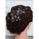 FXmimior Hair Pins Bridal Women Light Blue Crystal Vintage Wedding Party Headpiece Hair Clip Crystal Hair Accessories(pack of 2)