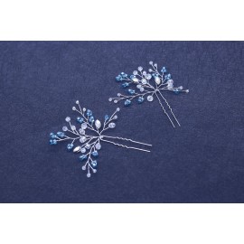 FXmimior Hair Pins Bridal Women Light Blue Crystal Vintage Wedding Party Headpiece Hair Clip Crystal Hair Accessories(pack of 2) FXmimior Hair Pins Bridal Women Light Blue Crystal Vintage Wedding Party Headpiece Hair Clip Crystal Hair Accessories(pack of 2)