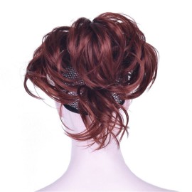 Aimole Synthetic Ponytail Claw Clip-on Straight Wig Short Extensions Hair Hairpiece(131-Burgundy Red)