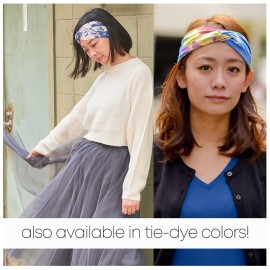 Multiuse Headband Hair Wrap for Women & Men, Casual Headwear & Wide Gym Wrap Headband Tie-Dye BB
