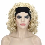 Lydell 12 Super Curly Wigs Pale Blonde Synthetic Headband Wigs (613 Blonde)
