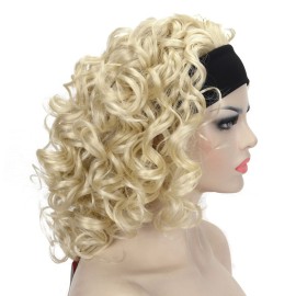Lydell 12 Super Curly Wigs Pale Blonde Synthetic Headband Wigs (613 Blonde)