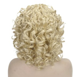 Lydell 12 Super Curly Wigs Pale Blonde Synthetic Headband Wigs (613 Blonde)