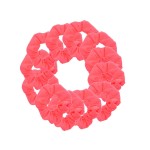 12 Pack Solid Hair Ties Scrunchies (Neon Pink)
