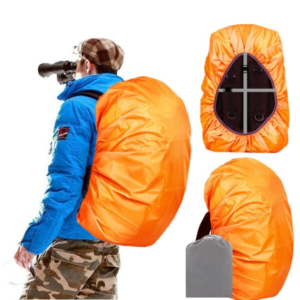 Joy Walker Backpack Rain Cover Waterproof Breathable Suitable for (15-30L, 30-40L, 40-55L, 55-70L, 70-90L) Backpack Hiking/Camping/Traveling (orange, Middle (for 30-40L backpack))