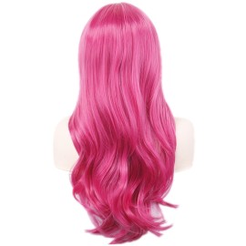 ANESHE Wigs 28 Long Wavy Hair Heat Resistant Cosplay Wig for Women (Rose)
