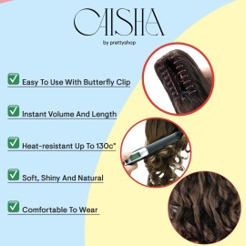CAISHA 14 Wavy Clip On Ponytail With Butterfly Clip Hairpiece Heat-resistant Synthetic Fibres Dark Blond H135