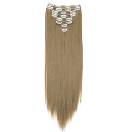 CAISHA XL 24 7 Pieces Set CLIP IN EXTENSIONS Hairpiece Straight Natural Blonde CE28