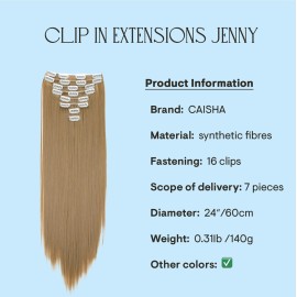 CAISHA XL 24 7 Pieces Set CLIP IN EXTENSIONS Hairpiece Straight Natural Blonde CE28