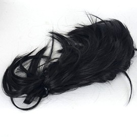 Lydell Adjustable Messy Style Ponytail Hair Extension Synthetic Hairpiece with Jaw Claw Amazing Shape For You (Black)
