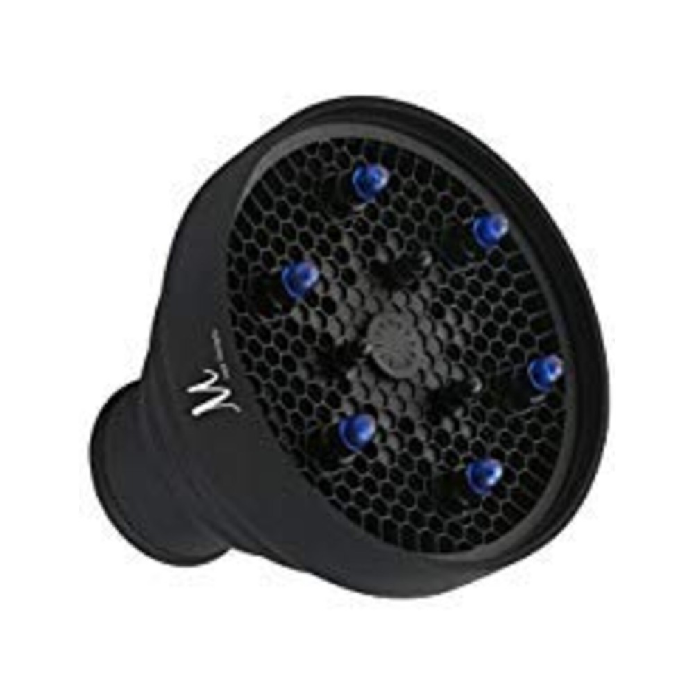 M Hair Designs Collapsible Silicone Diffuser for Hair Dryer Nozzle 1.6-1.8 inch Diameter | Hair Dryer Attachment for Curly and Wavy Hair (Black)