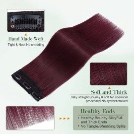 Benehair Burgundy One Piece Clip in Hair Extensions Human Hair Wine Red Hair Extensions Clip in Human Hair 22inch 3/4 Full Head Straight Remy Human Hair 5 Clips Benehair Burgundy One Piece Clip in Hair Extensions Human Hair Wine Red Hair Extensions Clip in Human Hair 22inch 3/4 Full Head Straight Remy Human Hair 5 Clips