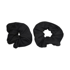 Set of 2 Large Solid Scrunchies - Black