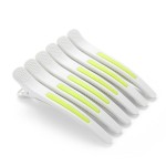 6Pcs/set Pinup Plastic Duck Bill Hair Clips for Sectioning Hair - Professional Non Slip Silicone band Clips Salon DIY Accessories Hairpins Hairgrip for Women(White-Style1)
