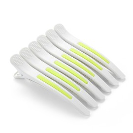 6Pcs/set Pinup Plastic Duck Bill Hair Clips for Sectioning Hair - Professional Non Slip Silicone band Clips Salon DIY Accessories Hairpins Hairgrip for Women(White-Style1)