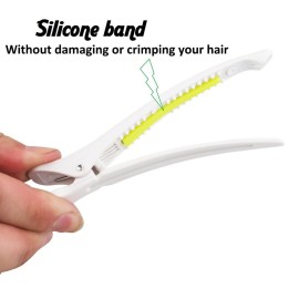 6Pcs/set Pinup Plastic Duck Bill Hair Clips for Sectioning Hair - Professional Non Slip Silicone band Clips Salon DIY Accessories Hairpins Hairgrip for Women(White-Style1) 6Pcs/set Pinup Plastic Duck Bill Hair Clips for Sectioning Hair - Professional Non Slip Silicone band Clips Salon DIY Accessories Hairpins Hairgrip for Women(White-Style1)