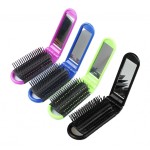 LOUISE MAELYS 4pcs Colorful Portable Folding Hair Brush with Mirror Compact Pocket Comb for Travel Gift Idea