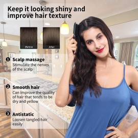 LOUISE MAELYS 4pcs Colorful Portable Folding Hair Brush with Mirror Compact Pocket Comb for Travel Gift Idea