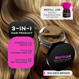 Rootflage Temporary Root Touch Up Refill, Hair Filler, Hair Concealer (Golden Brown)