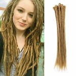 Dsoar Dreadlock Extensions Brown Synthetic Dreads 20 Inch 12 Strands Handmade Dreadlocks Extensions Hippie Crochet Loc Extensions (Light Brown Color)